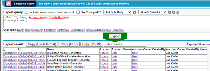 Salesforce Inspector Select All Fields Quotes Type